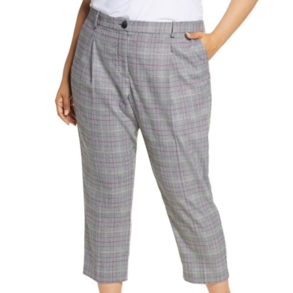 NWT! Vince Camuto Glen Plaid Cropped Pants, Sz 16